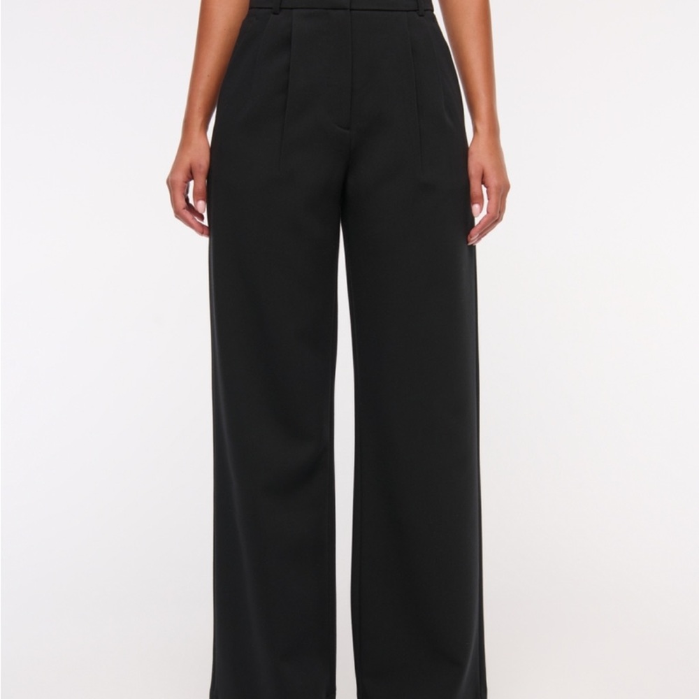 Abercrombie & Fitch Black Wide-Leg Trousers - Picture 2 of 8